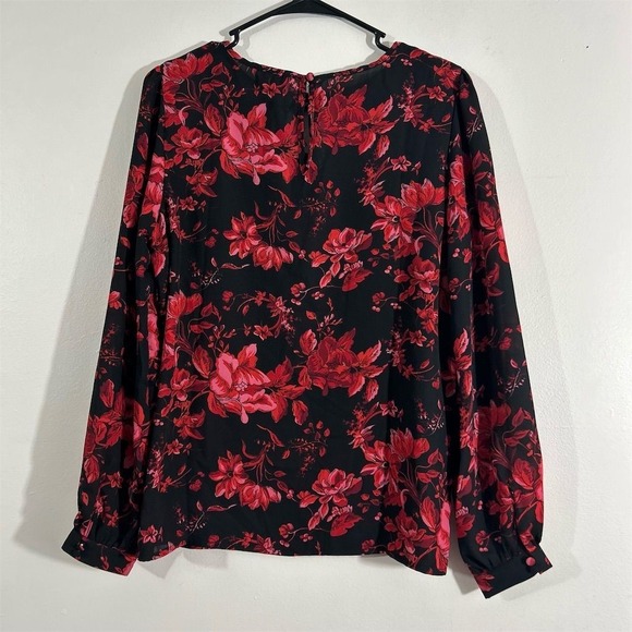 Carmen Marc Valvo Women's Floral Lace Blouse Multicolor Size S Petites - Picture 6 of 7